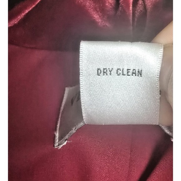 Victor Costa -Sz 4 Lux Velvet Red Ruffled Collar Jacket Blazer Vintage Satin Tie - Picture 7 of 16